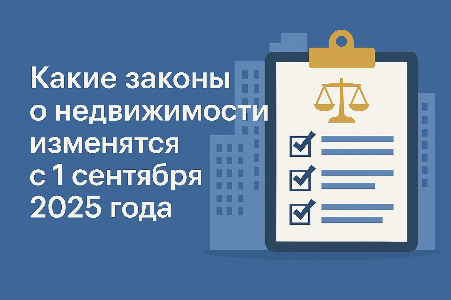 Новые законы о недвижимости с 1 сентября 2025 года: разбор для покупателей и собственников